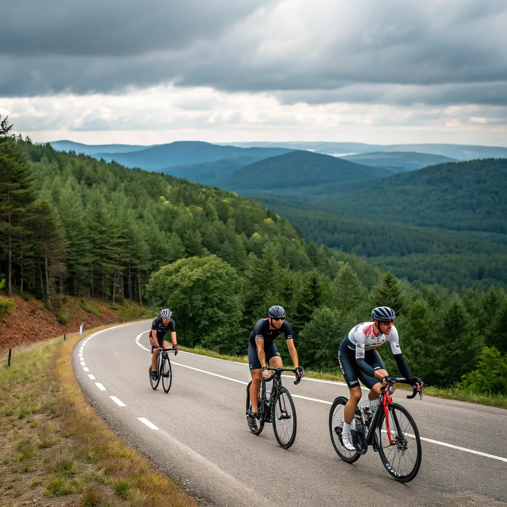 Group of cyclists on a tour