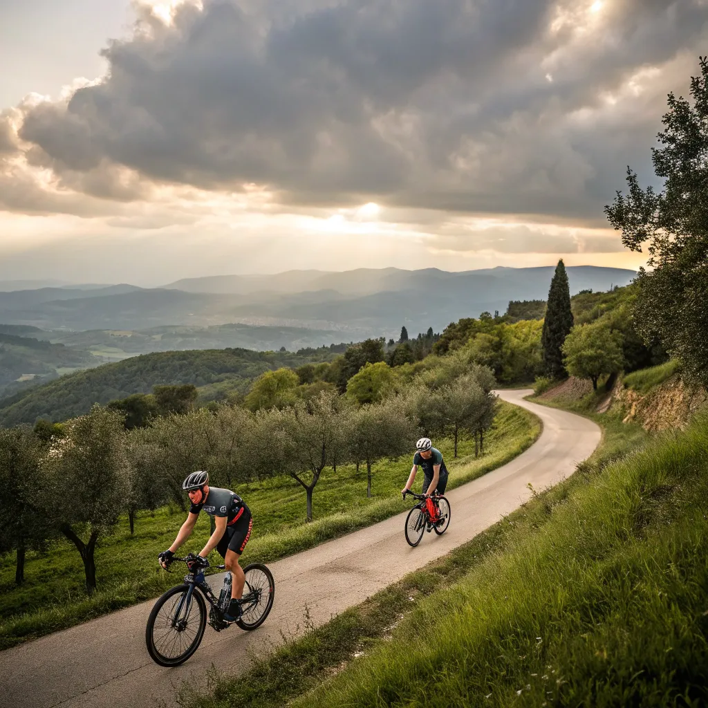 Cyclists exploring scenic routes